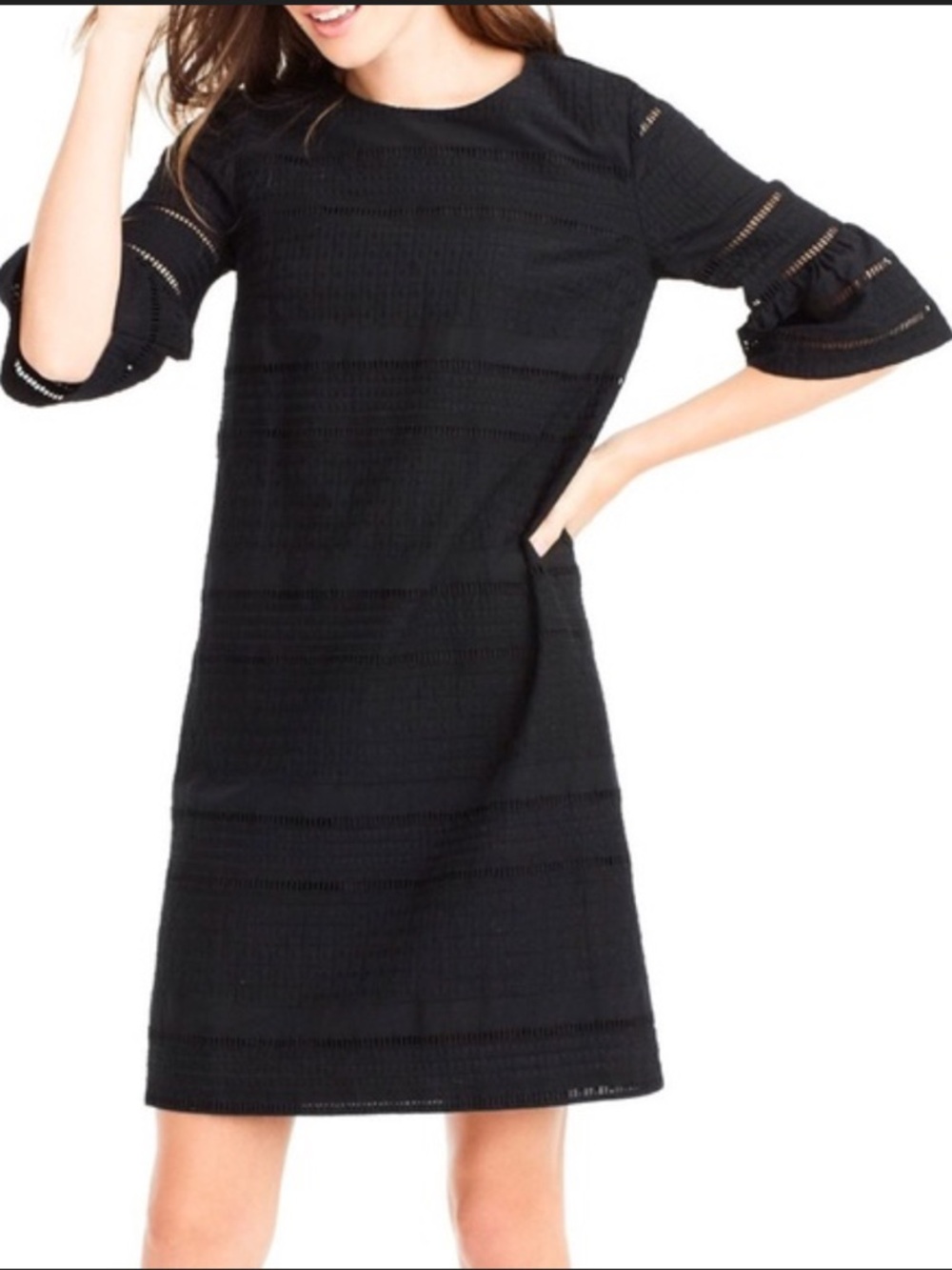 Jcrew Flutter Sleeves Eyelet Dress Tie Back 00 Lined